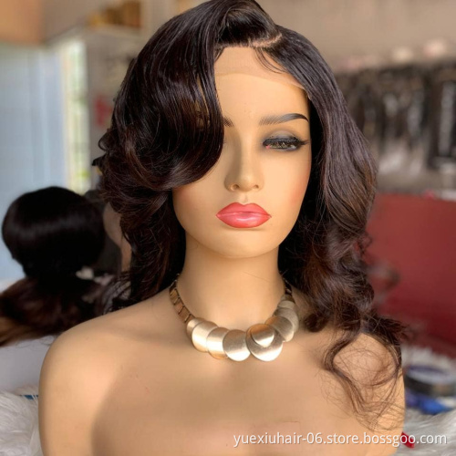 Loose Body Wave 13x4 HD Lace Frontal Human Hair Wig 250% Density Brazilian Natural Brown Color 5x5 Full Transparent Lace Closure